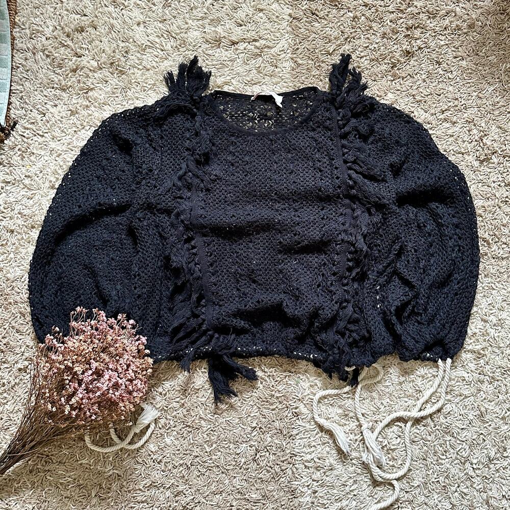 Rare See by Chloe Avant Garde Black Sweater Sweatshirt Knitted Women’s Size 36